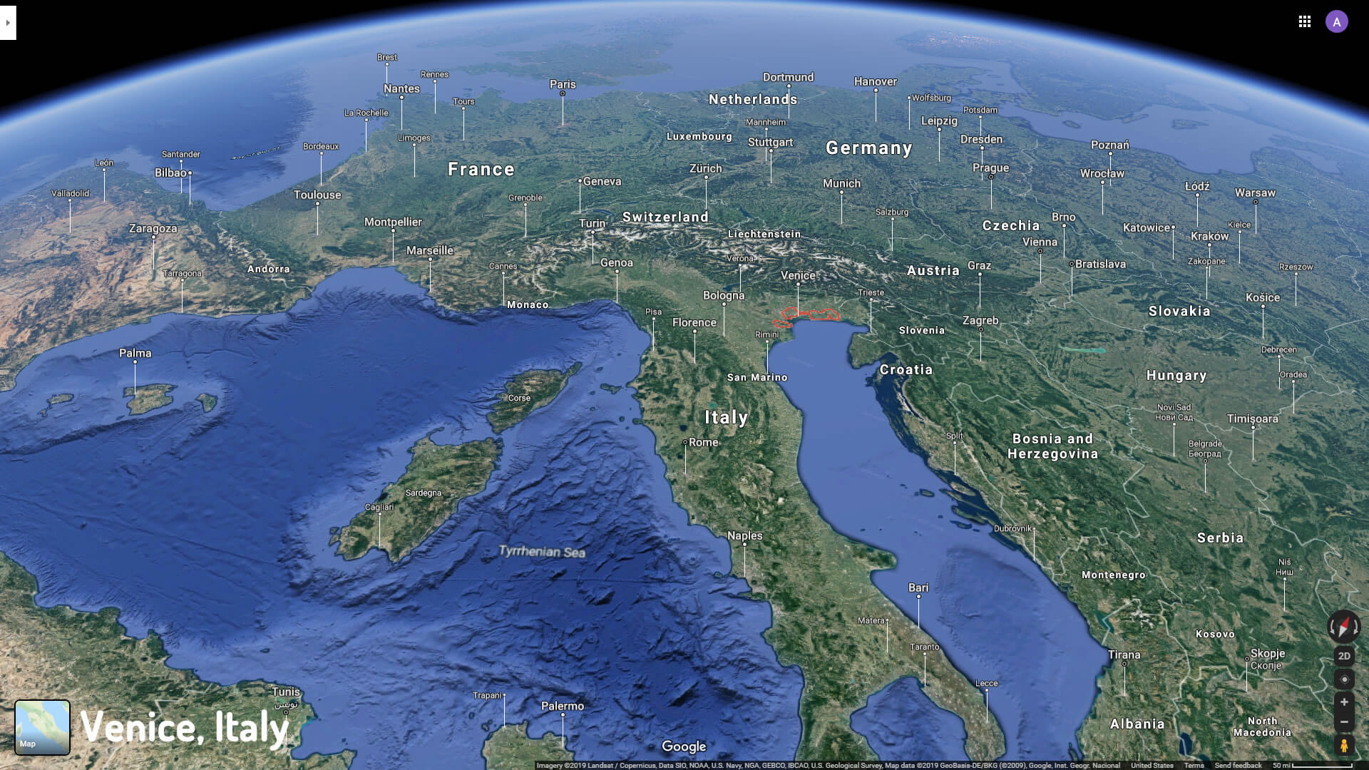 Venedik İtalya uzaydan